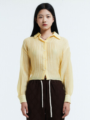 Tencel pleats shirt / Yellow