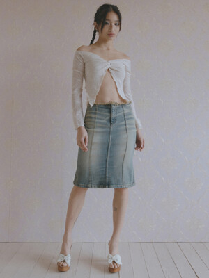 Midi Denim Skirt LIGHT