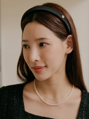 블랙 베이직 새틴 헤어밴드 / BLACK BASIC SATIN HAIRBAND