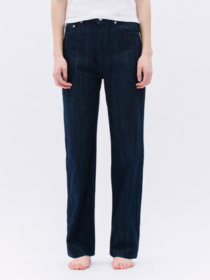 Mid Rise Soft Denim Pants_Dark blue