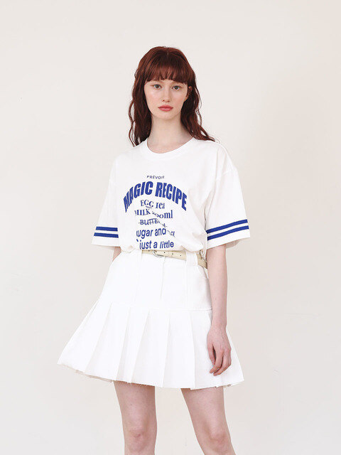 스커트,스커트 - 프레부아 (prevoir) - jacquard pleated skirt [white]