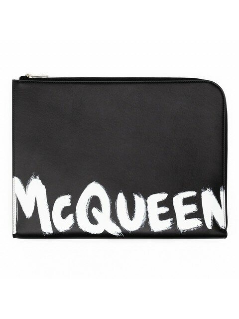 럭셔리백 - 알렉산더맥퀸 (Alexander Mcqueen) - 22FW 알렉산더 맥퀸 그래피티 로고 블랙 클러치백 6094811 NT5B 1070
