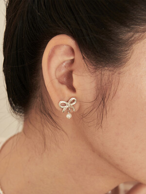 Daily ribbon silver925 Earrings