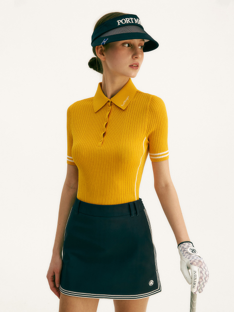 니트,티셔츠,골프,골프,골프,골프 - 포트메인 (PORT MAYNE) - LINE COLORED SUMMER KNIT - YELLOW