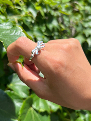 [SILVER 925] LOVE BOW RING (2TYPE, FREE SIZE) AR223024