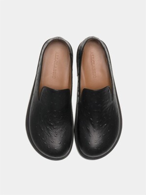Grow_Loafers Black Ostrich / ALC903