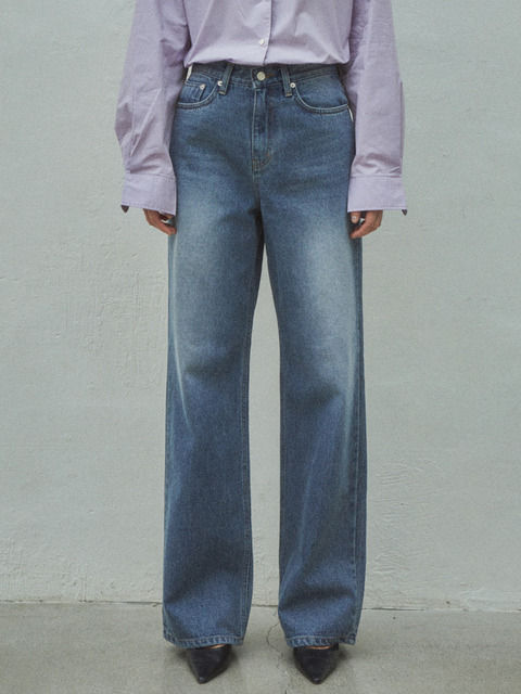 팬츠,데님 - 씨타 (CITTA) - Our Wide Denim Pants_CTD401(Mideum Blue)