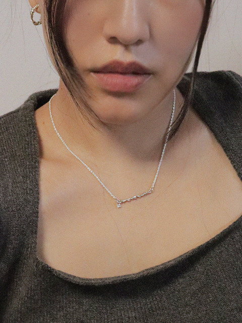 주얼리 - 오우드스튜디오 (OudStudio) - Coil Cubic Drop Necklace
