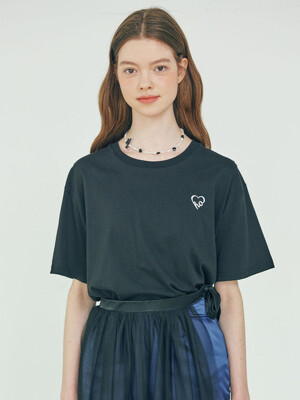 LuluChou Heart T-shirt - BLACK
