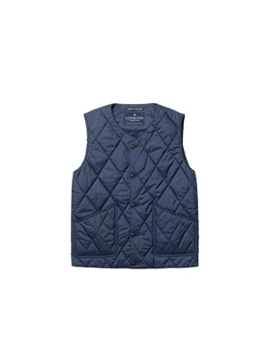 LONDON TRADITION Quilted Vest - Harbour Blue 39 Diamond