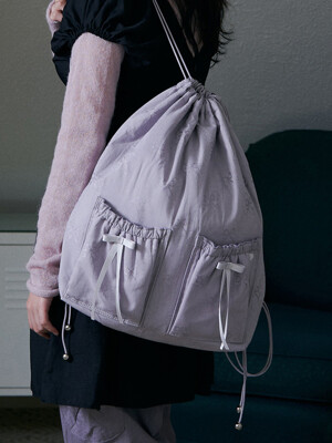 riibbon string bag (purple gray)