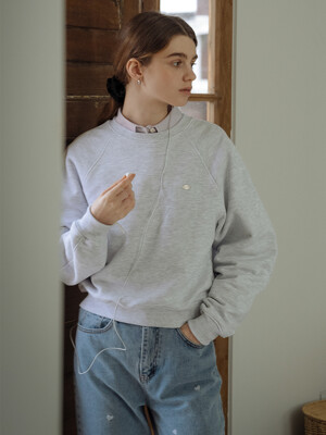 Ballon sleeve comfy sweatshirt_Light gray