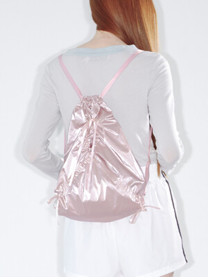 RIBBON STRING BAG - LIGHT PINK