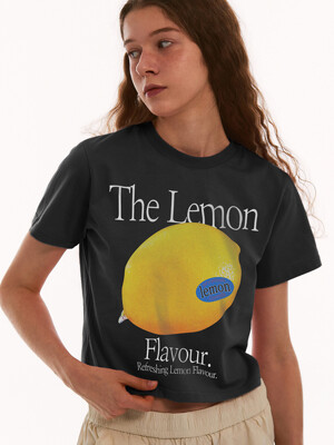 LEMON FLAVOUR CROP TEE (BLACK)