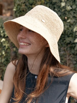 handmade raffia hat - natural