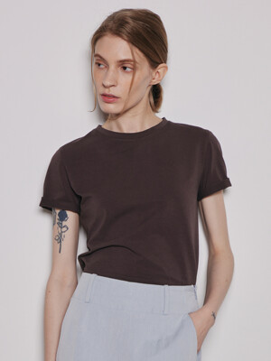 Cotton Slimfit T-shirts_Brown