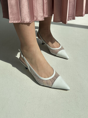Coco Mesh Sling-back White