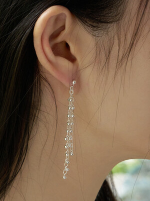 silver 925 ball falls earrings