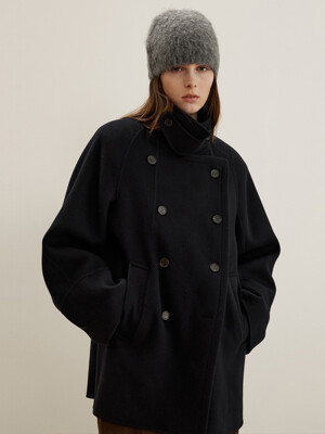 No.2 Handmade Loose Peacoat, Dark Navy