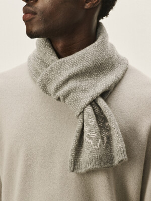 [Murray Allan]Multi-Texture Petit Scarf_Melange Grey M43APE026MG