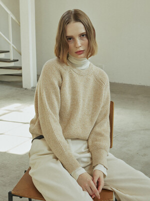 MIX WOOL KNIT_BEIGE