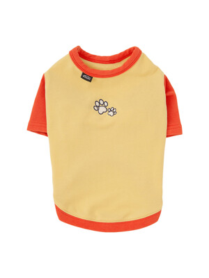[PET] RINGER TEE-YELLOW/ORANGE