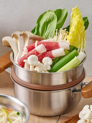 에비히슈테른 레카 통삼중 인덕션 냄비 우드핸들 미니찜 (16cm 편수, 16cm 양수) 택1