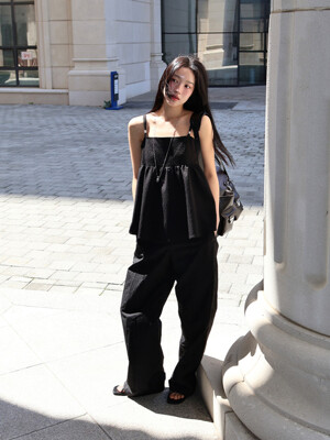 포시스 나일론 라인 팬츠_블랙 / POSIS NYLON LINE PANTS_BLACK