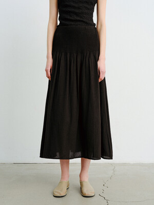TVR PIN TUCK FLARE SKIRT_2COLORS
