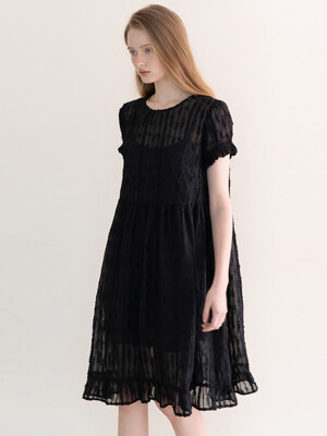 Lace shirring dress _ 2color