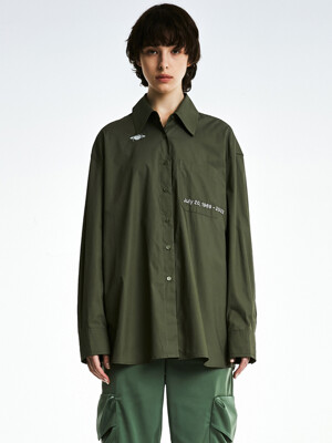 SPACE OVERSIZED SHIRT, KHAKI