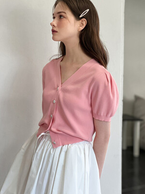 [리퍼브]Lautre Ambre shine Pink knit cardigan