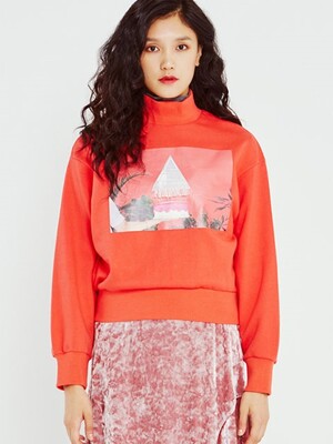 Red Velvet Half Neck Sweatshirt