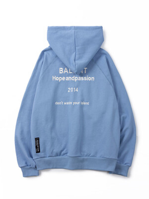 Hope and Passion Zipup Hoodie - Light Blue