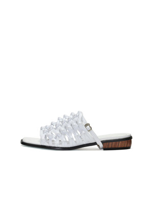 WEAVE SANDAL FLAT _ WHITE