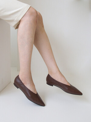 Mila_Point Toe Flat_CDFL13_Choco Brown
