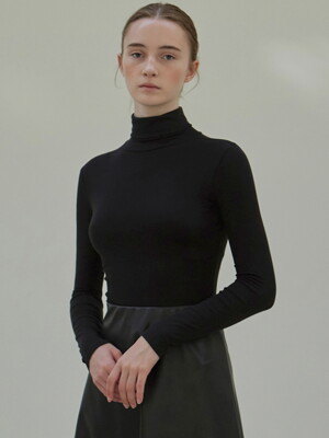 SOFT TURTLENECK KNIT_BLACK