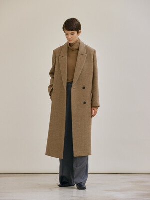 Tailored wool coat (beige)