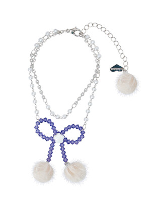 Snow Ribbon Beads Bracelet (Purple)