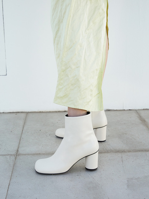부츠,부츠 - 블랑수블랑 (blanc sur blanc) - Luna Ankle Boots Leather Ivory 7cm