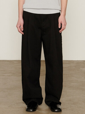 All Cotton Denim Pants [Black]