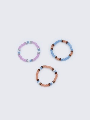 Soft ethnic beads 3color mix ring 소프트 에스닉 컬러 믹스 비즈 반지