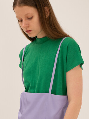 linen mock neck T