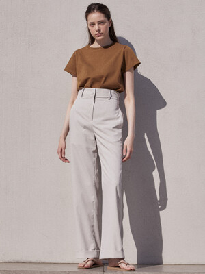 High waist pants (cream beige)