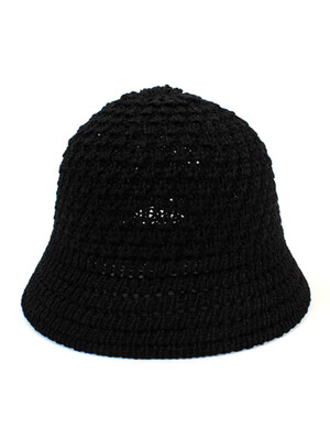 Knit Backopen Black Bucket Hat 여름페도라