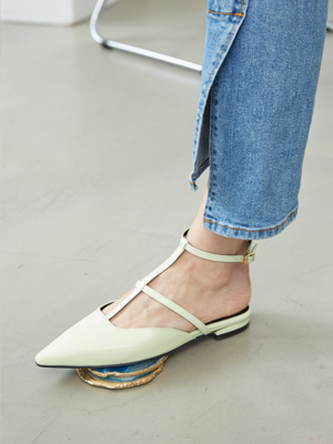 Pointed Toe Strap Flat - MD1097f Lime