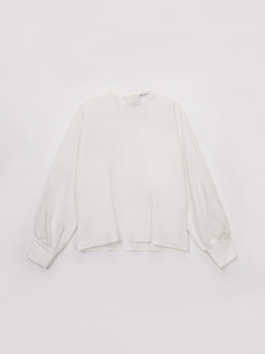 HIGH NECK PUFF BLOUSE_IVORY