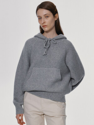Knitted hoodie sweat shirt (Gray)