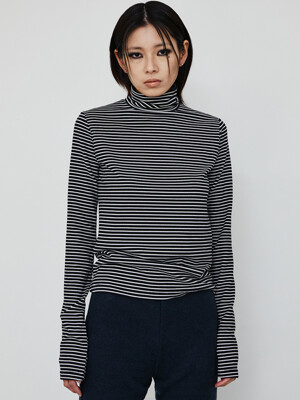 Stripe pola t-shirt_black