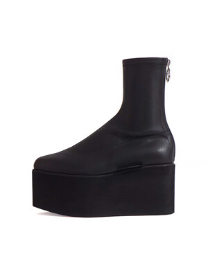 None Sleek Platform Ankle Boots_Black